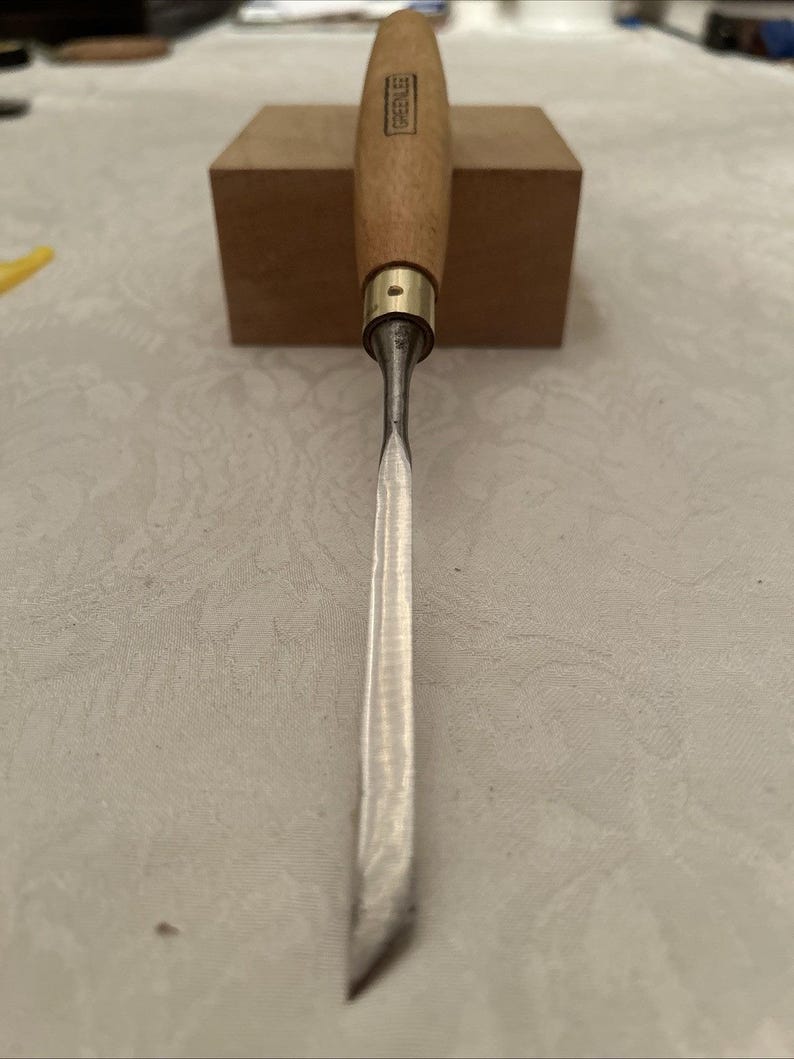 Greenlee by Marples 1/8mm Skew Carving Chisel Gouge – Vintage Woodworking Tool image 1