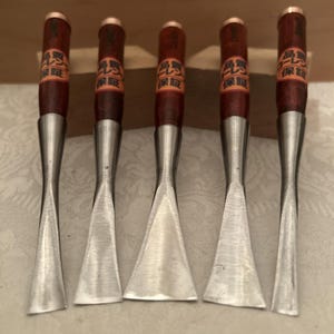 Japanese Nomi Chisel Gouge Fishtail Flat U Set # 3 /10, 15, 20, 25, 30 White Oak