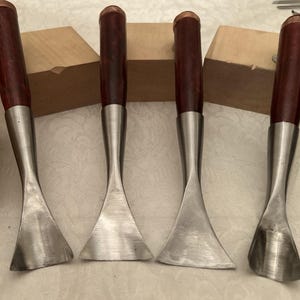 Home Forged Socket 4 Gouge Pro Sculpture set 9/32, 8/42, 7/48, 3/ 52, W/ Mallet