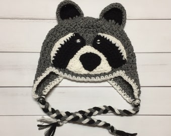 Crocheted Raccoon Hat: Woodland Animal Costume