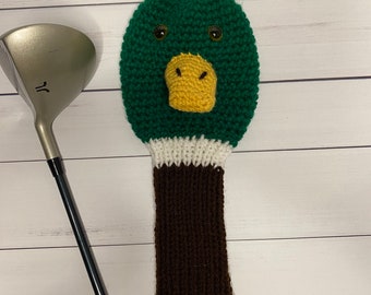 Knit Duck Golf Club Cover, Novelty Golf Gift