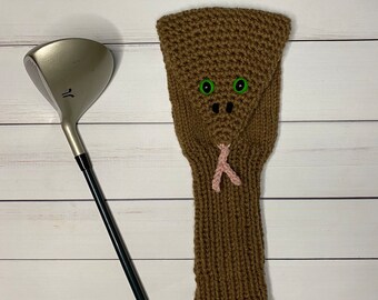 Knit Snake Golf Club Cover, Novelty Golf Gift
