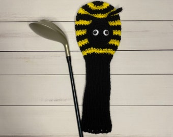 Knit Bee Golf Club Cover, Novelty Golf Gift