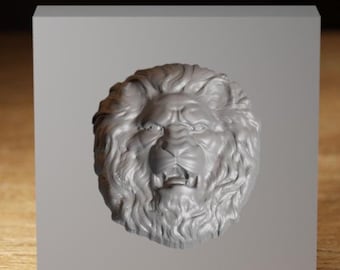 ライオンヘッドグラファイトモールド – ガラスと金属のアートプロジェクト用に精密機械加工、カスタムサイズも利用可能