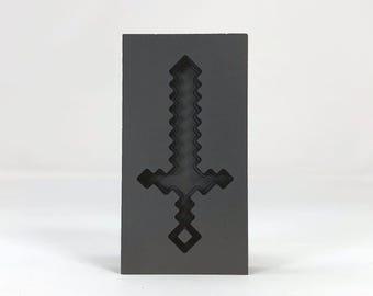 マインクラフト ソード グラファイト モールド – ガラスと金属のアート プロジェクト用に精密機械加工、カスタム サイズも利用可能