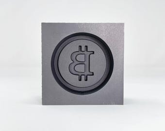 2ozT ビットコイングラファイトモールド – ガラスと金属のアートプロジェクト用に精密機械加工、カスタムサイズも利用可能