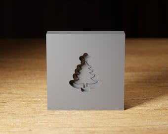 クリスマスツリーのアウトライングラファイトモールド - ガラスと金属のアートプロジェクト用に精密機械加工、カスタムサイズも利用可能