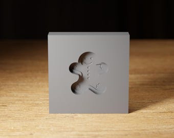 ジンジャーブレッドマンアウトライングラファイトモールド - ガラスと金属のアートプロジェクト用に精密機械加工、カスタムサイズも利用可能