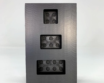 3ピースのレゴグラファイトモールド - ガラスと金属のアートプロジェクト用に精密機械加工、カスタムサイズも利用可能