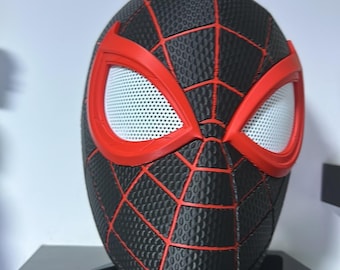 Spider-Inspired 3D Printed Mask – Miles Morales Style – Custom Colour Options – Cosplay Mask – Superhero Display Piece