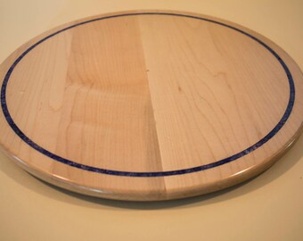 Maple Lazy Susan with Crushed Dyed Crackle Points Inlay