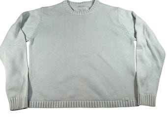 VTG Eddie Bauer womens lt green boxy cotton sweater. Size L. preppy, classic