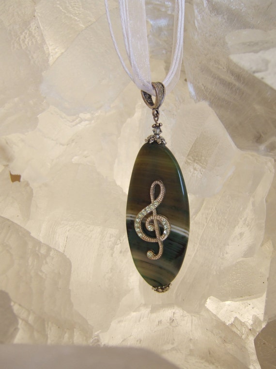 treble clef necklace swarovski