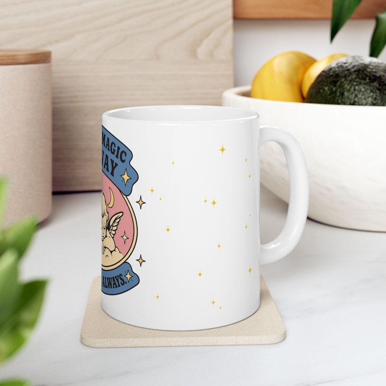 Taza de ángel vintage | Taza de café celestial retro | Taza de querubín adorable | Decoración de cocina coqueta imagen 9