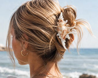 Haarklauwklem, realistisch zeemeerminaccessoire, strandvakantie haarstyling