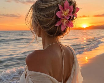 Lilie Blumen Haarkralle Clip, Strand Urlaub Blumen Accessoire, Boho Sommer Hochzeit Stil