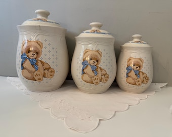 Tienshan Country Bear Canisters- Set of 3
