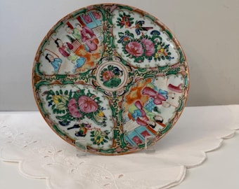 Antique Chinese Famille Rose Medallion Porcelain Plate