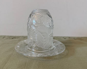 Vintage Clear and Frosted Glass Fairy Lamp