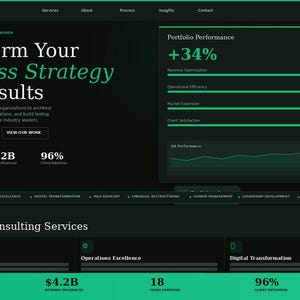 Consulting Business WordPress Theme Template Slate Black Emerald Green White