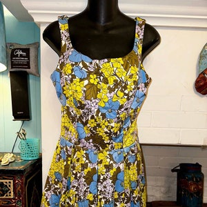 50&#39;s/60&#39;s BRIGANCE By SINCLAIR Floral Print Swim Dress Romper BATHING Suit
