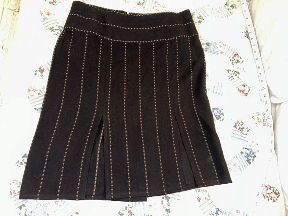 GIANFRANCO FERRE Black Wool Panel Skirt Italy 42 … - image 8