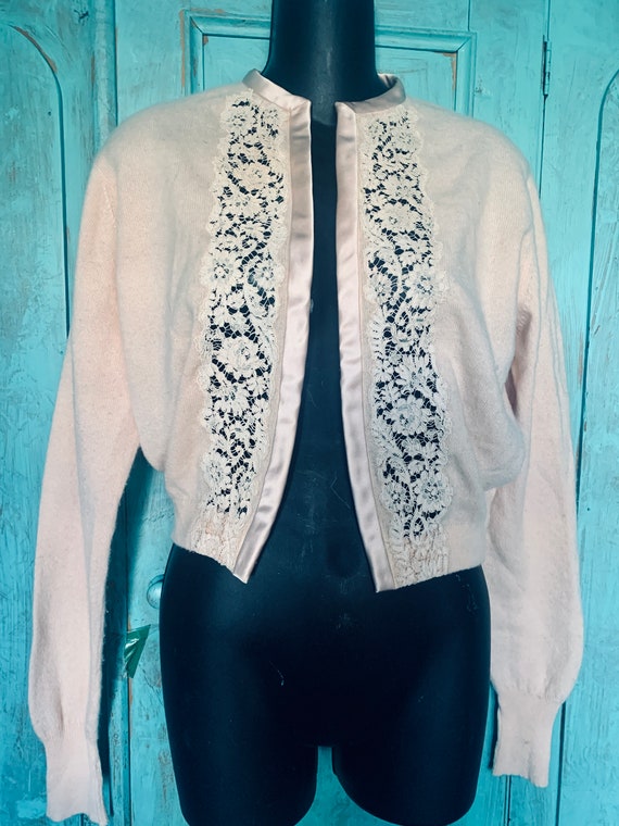 Incredible 40s-60s HADLEY CASHMERE LACE Inset Sat… - image 5