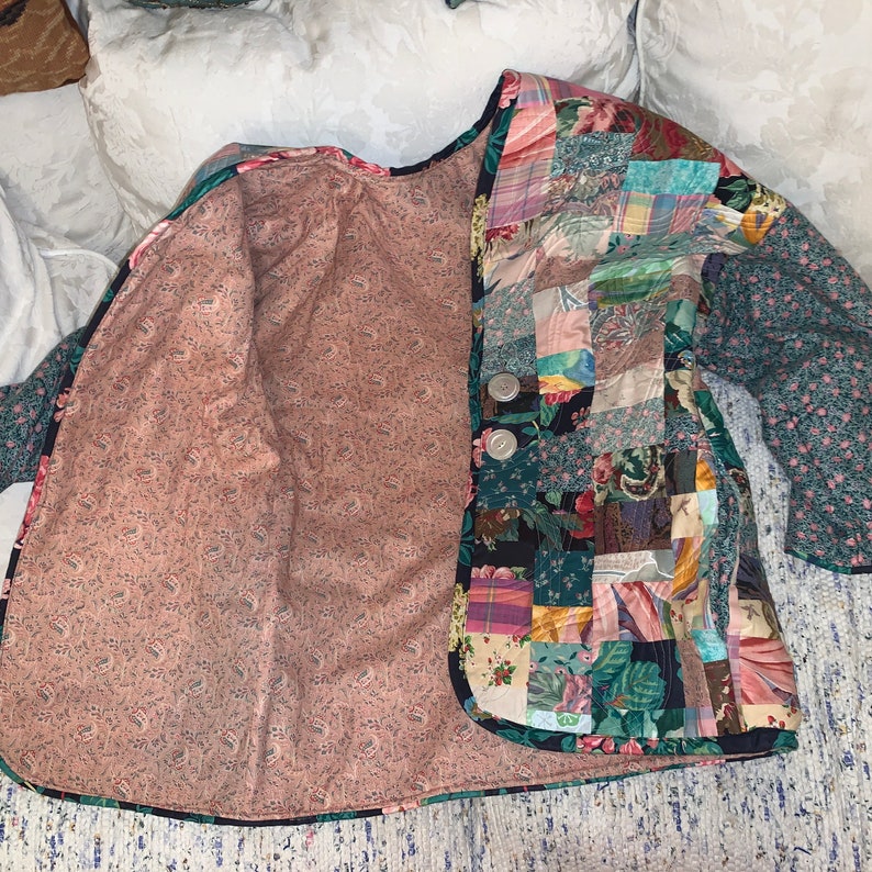 Heavy PATCHWORK QUILT JACKET Cottagecore Etsy