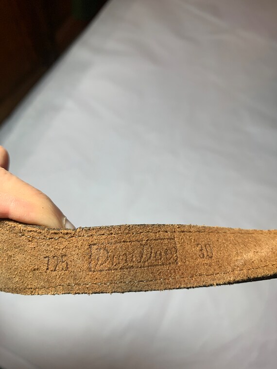 Unisex 70's TOOLED Western Leather Belt w/ ENAMEL… - image 9