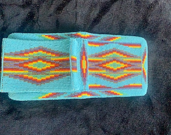 Incredible NATIVE Artwork Turquoise Beaded BELT BAG or Wallet