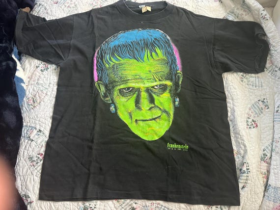 Rare 1991 FRANKENSTEIN Tee Horror Goth MONSTERS U… - image 1