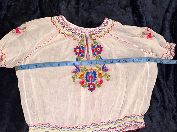 Antique HAND EMBROIDERED YUGOSLAVIAN Peasant Blou… - image 4