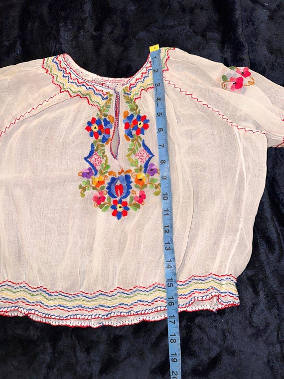 Antique HAND EMBROIDERED YUGOSLAVIAN Peasant Blou… - image 5