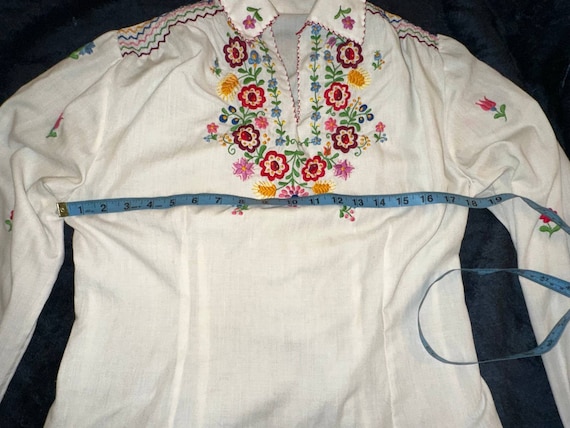 Long Sleeved EMBROIDERED HUNGARIAN PEASANT Top Bl… - image 5