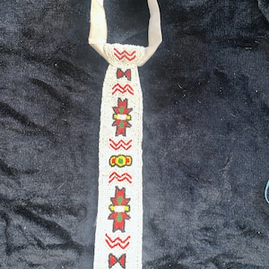 Early NATIVE Hand BEADED Praire Unisex TIE