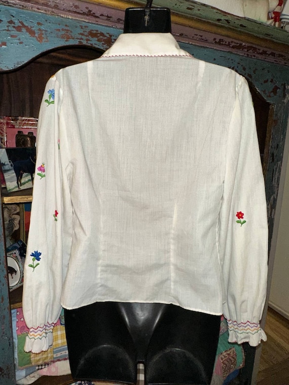 Long Sleeved EMBROIDERED HUNGARIAN PEASANT Top Bl… - image 3