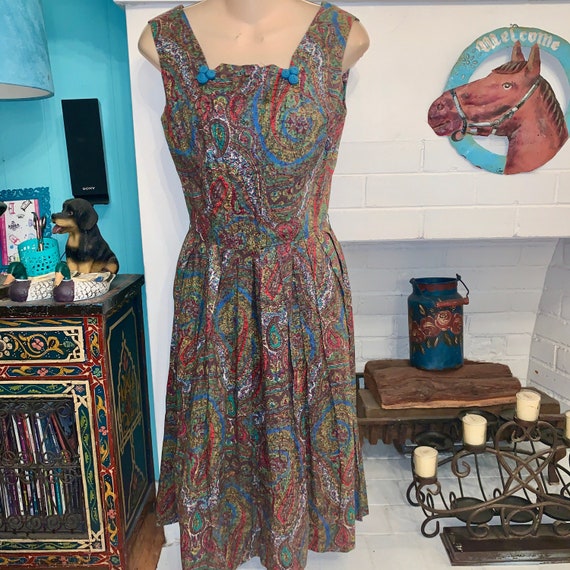 50’s 60’s PAISLEY COTTON DRESS