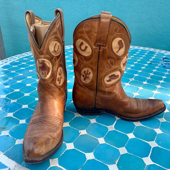 SQUARE TOE COWBOY Boots w/ Assorted Inlays