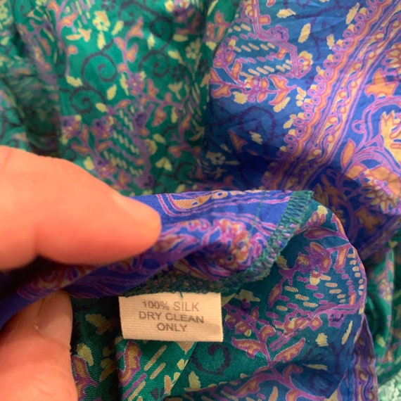 India SILK 70s Mixed Patchwork Block Print HIPPIE… - image 5