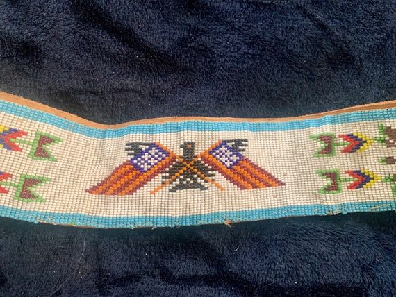 20s/30s Rare Collectible BEADED FLAG EAGLE Belt U… - image 5