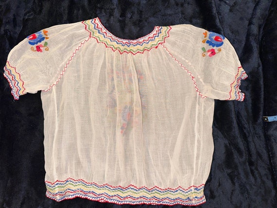 Antique HAND EMBROIDERED YUGOSLAVIAN Peasant Blou… - image 6