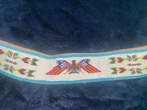 20s/30s Rare Collectible BEADED FLAG EAGLE Belt U… - image 3