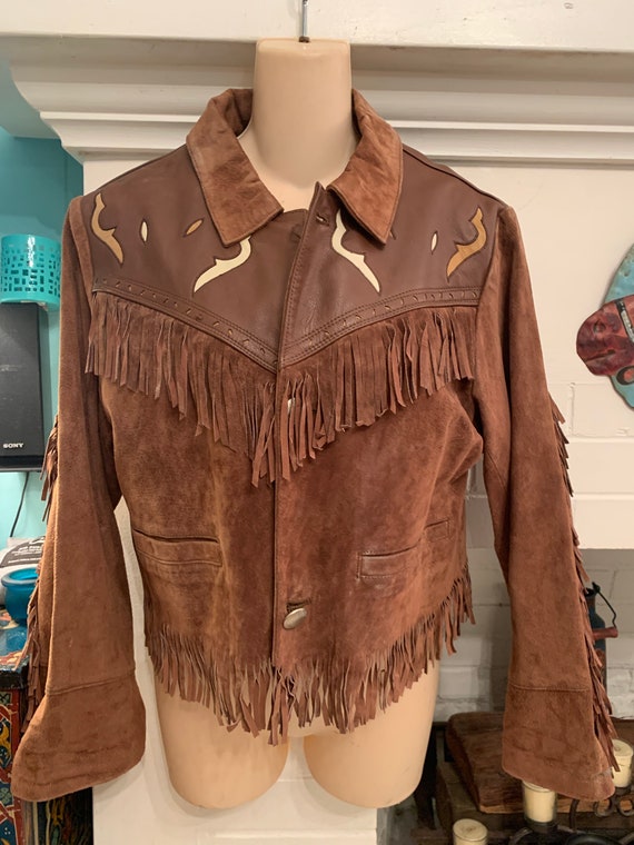 80s CHEVIGNON HOPI NAVAJO Native Fringed Suede Inl