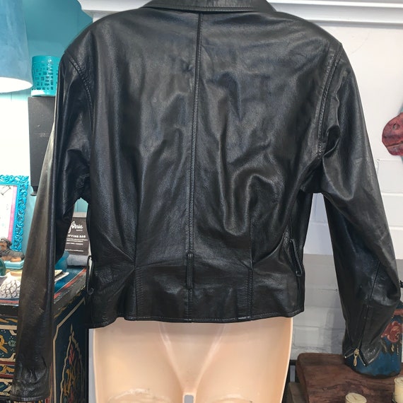 80s Vakko Super Soft BLACK LEATHER BIKER Jacket - image 6