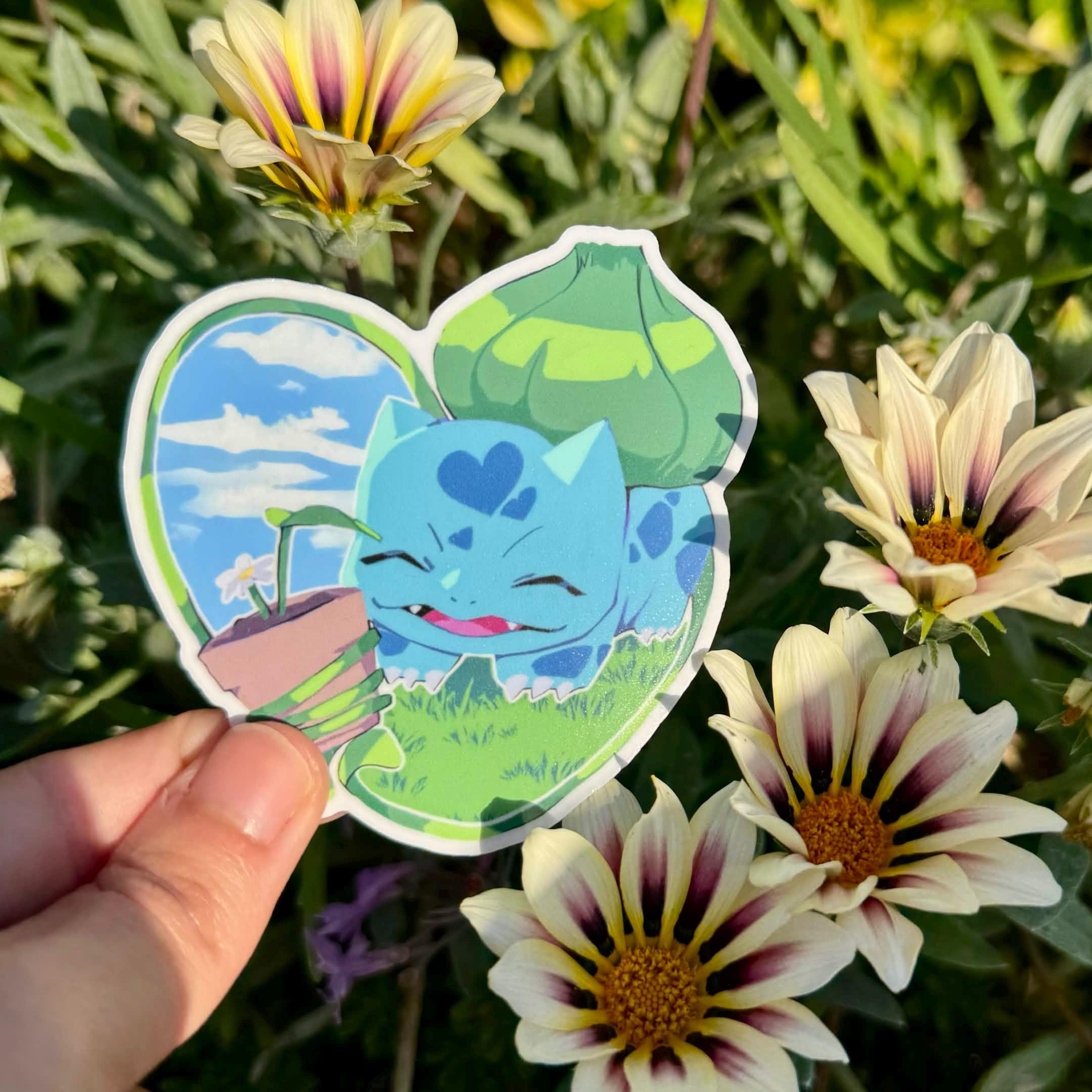 Bulbasaur Hello Bulbasaur Plant Love Vinyl Sticker - 3