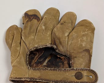 Guante de béisbol de cuero vintage, decoración rústica, accesorio de exhibición de deportes antiguos