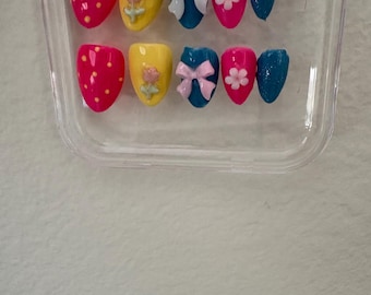 Pop colors for spring with flowers bows and fun stufff