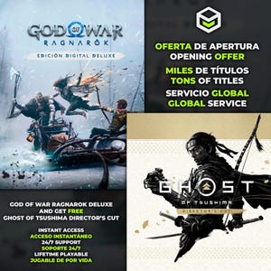 GOW Ragnarok Deluxe Edition + GHOST of Tsushima Director's Cut | Offlinekonto | Omedelbar leverans