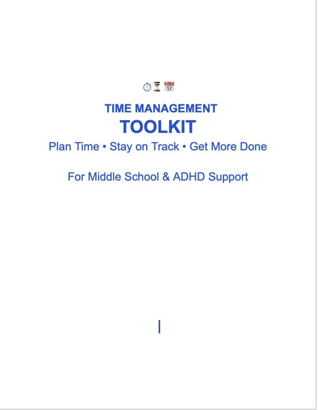 Time Management Toolkit for Students | ADHD Planning Worksheets, Focus ...