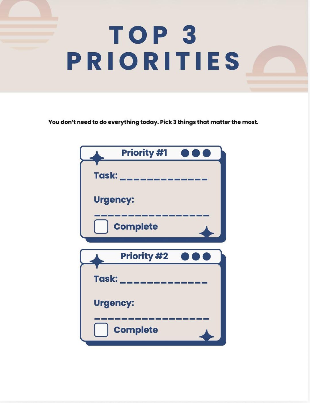 Priorities Worksheet for ADHD | Task Prioritization and Focus Planner ...